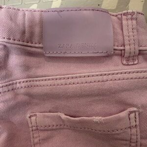 Zara Women's Light Pink Denim Jeans